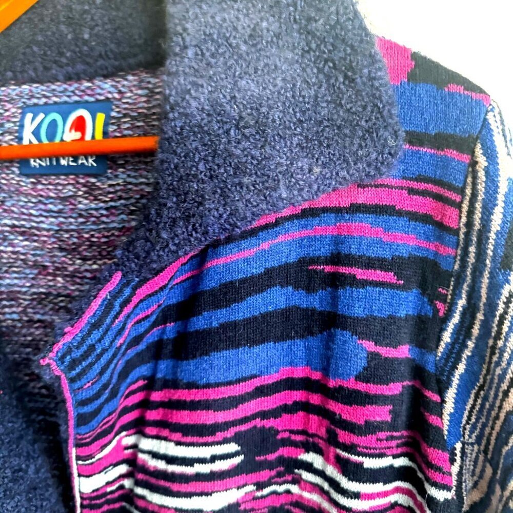 Kooi Knitwear Patchwork Colourful Long Cardigan S/6 - Picture 4 of 8